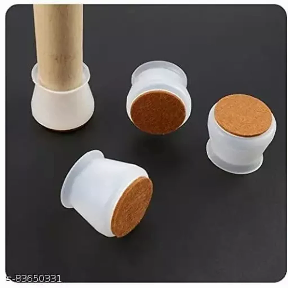 24 pcs Chair Leg Floor Protectors Felt Bottom Furniture Silicone Leg Caps, Chair Leg Covers to Reduce Noise, Easily Moving for Furniture Chair Feet,(coffee colour)